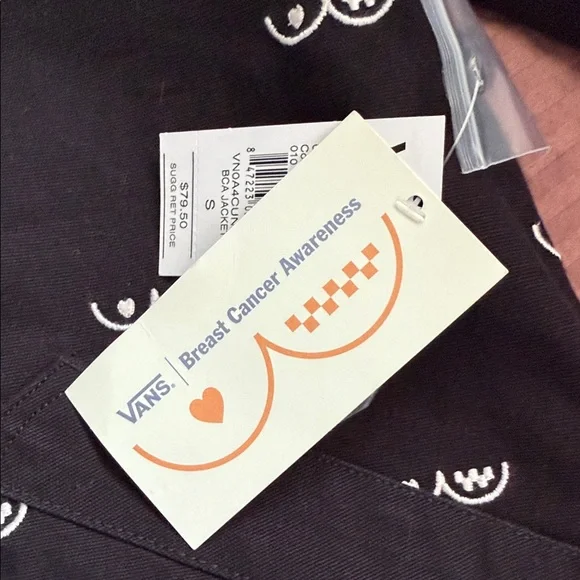 Vans Black Jacket with boobs BREAST CANCER AWARENESS - Picture 3 of 4